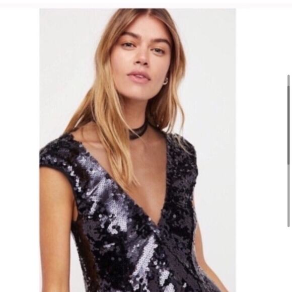 Free People Dance Til Dawn Sequin Mini Dress Size Medium - Picture 3 of 9